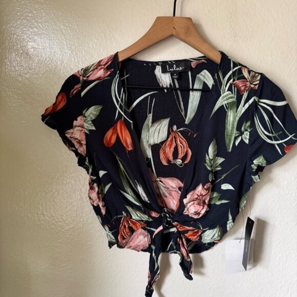 Lulus | Magdalena Navy Blue Floral Print Two-Piece Maxi Dress - Picture 2 of 10